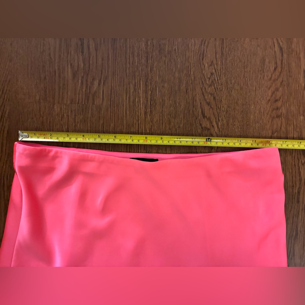 J. Crew Gwyneth Slip Skirt Midi Length Florescent Neon Pink - Size L - Picture 6 of 6